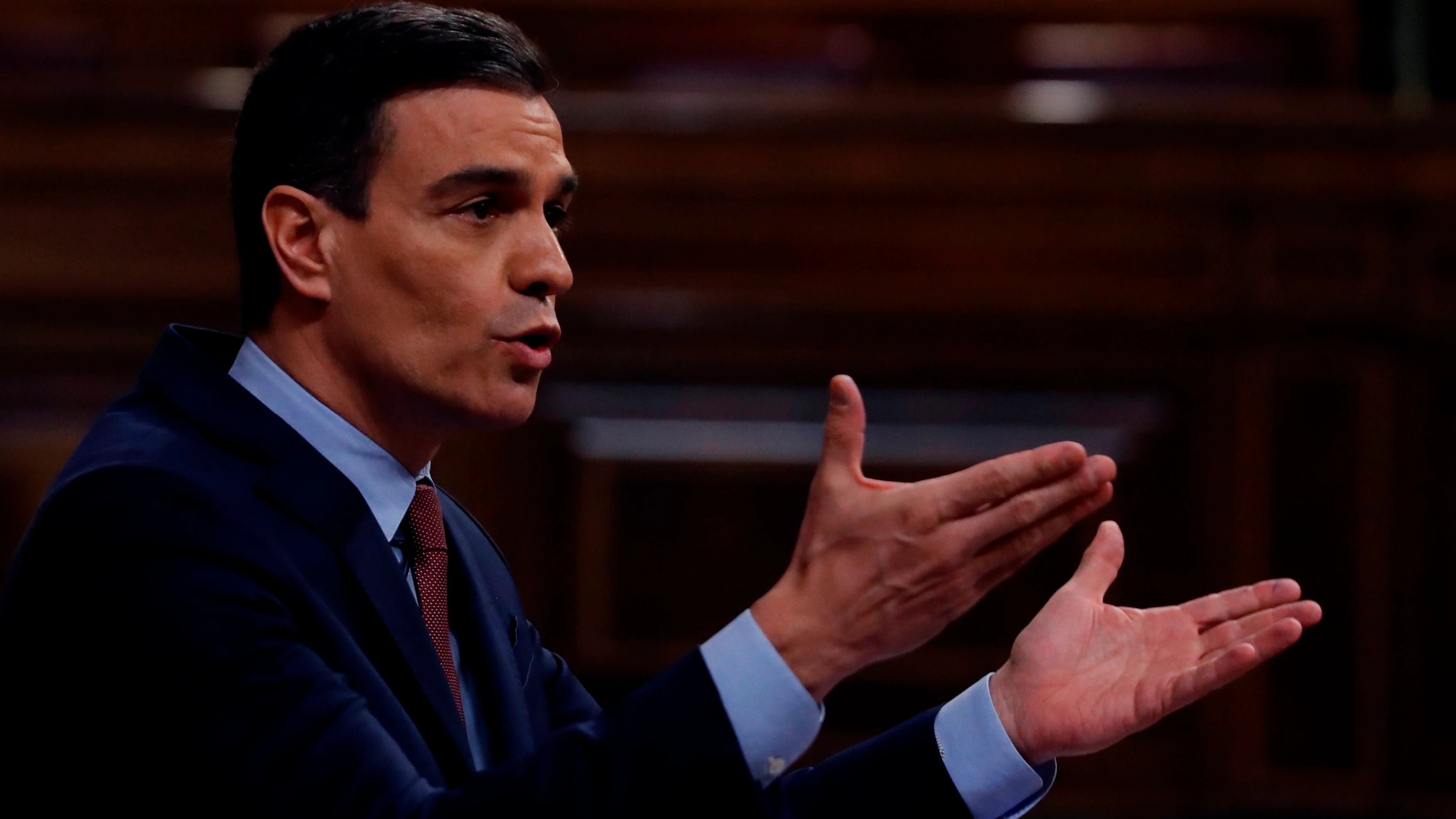 Pedro Sánchez durante el debate sobre la prórroga del estado de alarma