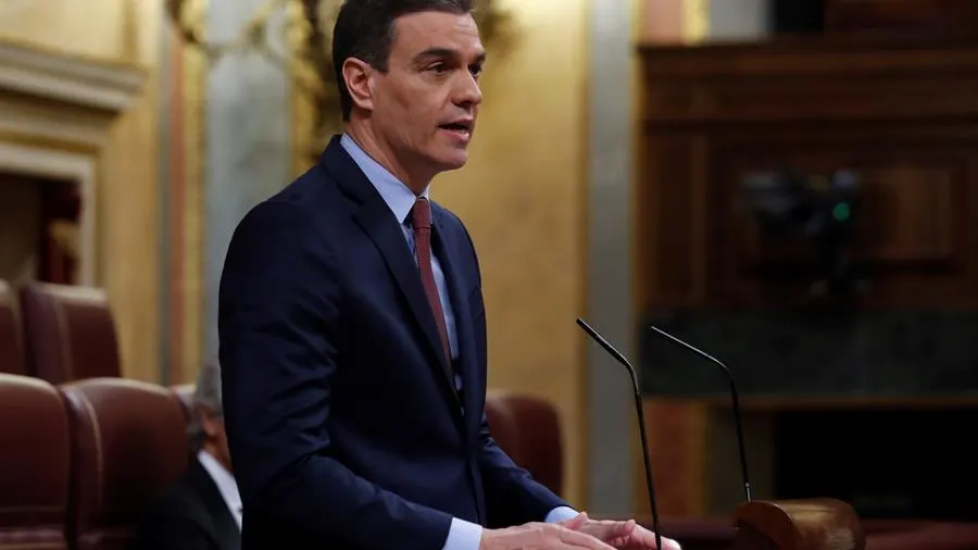 El presidente del Gobierno, Pedro Sánchez,en su comparecencia en el Congreso de los Diputados.