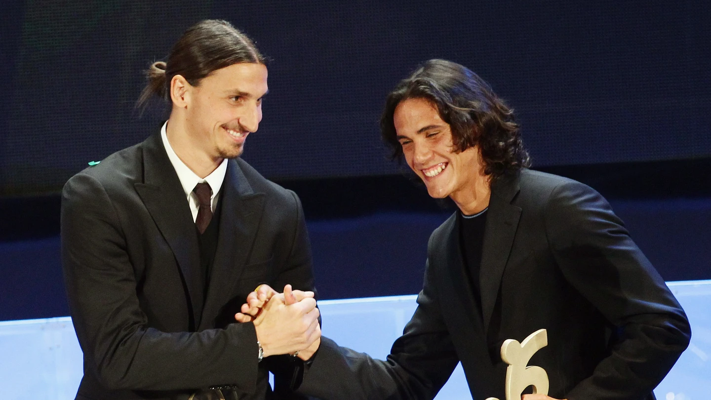 Zlatan Ibrahimovic y Edinson Cavani Zlatan Ibrahimovic y Edinson Cavani