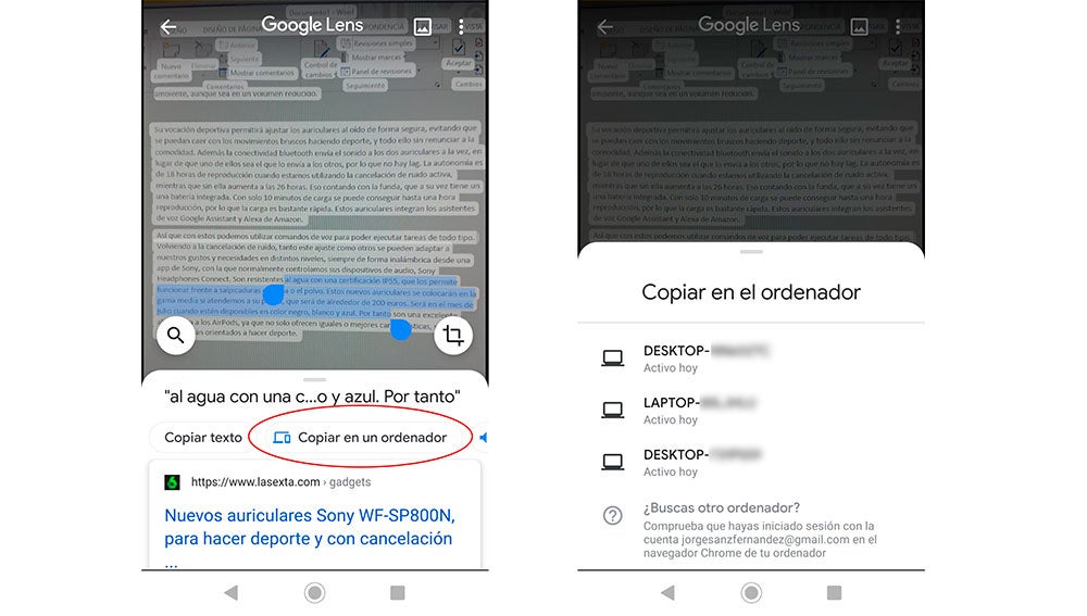 Copiando y pegando el texto