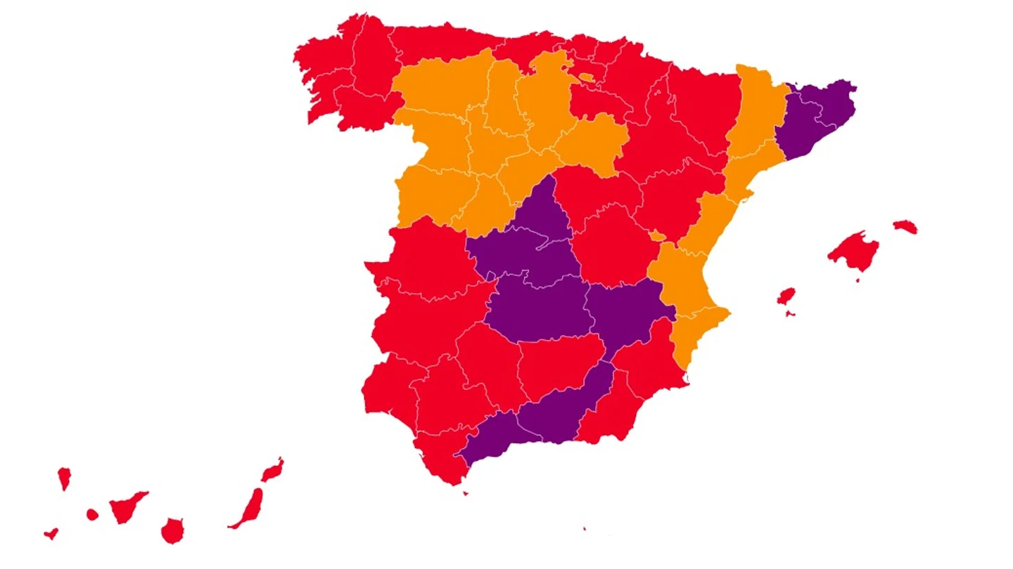 El mapa de la desescalada por fases El mapa de la desescalada por fases