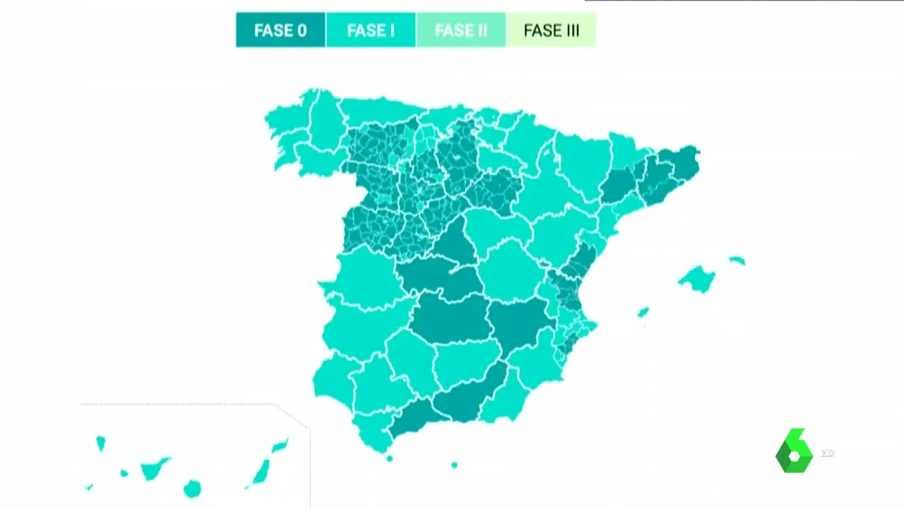 Las fases de la desescalada por provincias y territorios