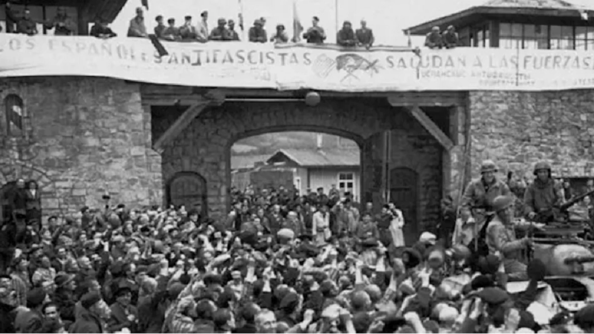 Imagen de la liberación de Mauthausen, el 5 de mayo de 1945