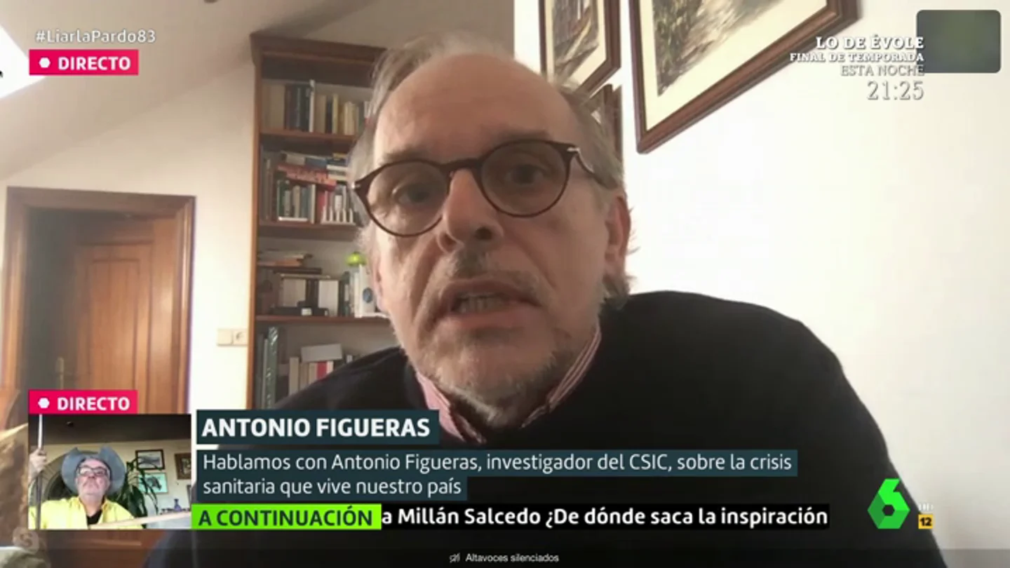 Antonio Figueras (CSIC) alerta de un posible "retroceso" en la desescalada: "La OMS lleva 30 años diciendo que esto iba a pasar" Antonio Figueras (CSIC) alerta de un posible "retroceso" en la desescalada: "La OMS lleva 30 años diciendo que esto iba a pasar"