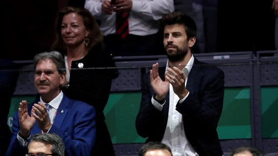 Gerard Piqué presenciando la Copa Davis Gerard Piqué presenciando la Copa Davis