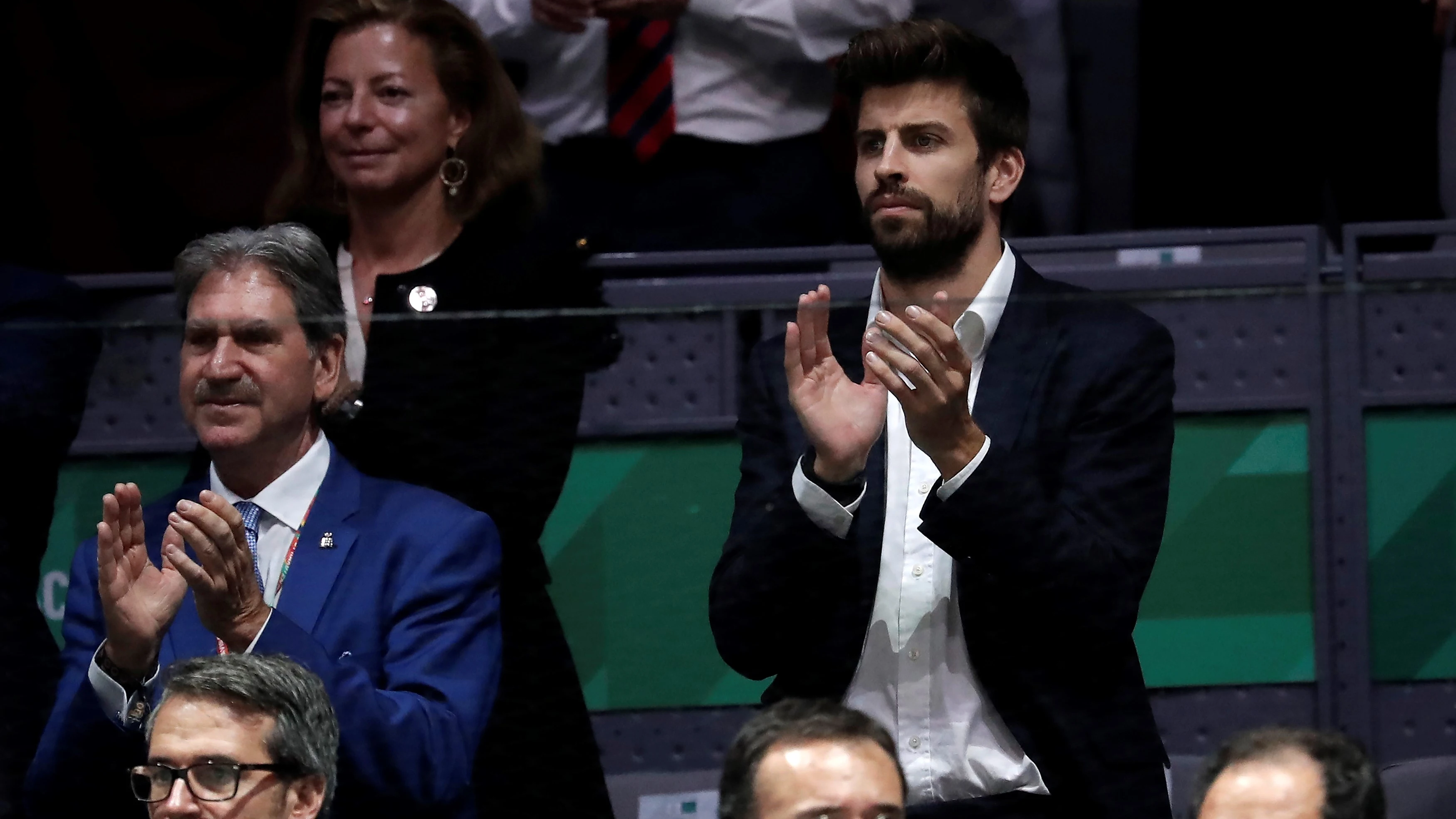 Gerard Piqué presenciando la Copa Davis