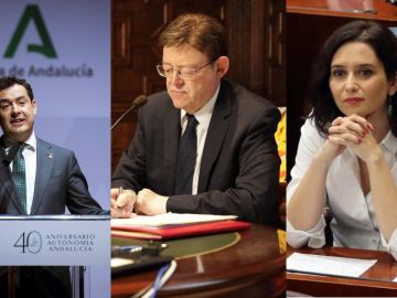 Juanma Moreno, Ximo Puig e Isabel Díaz Ayuso en imágenes de archivo Juanma Moreno, Ximo Puig e Isabel Díaz Ayuso en imágenes de archivo