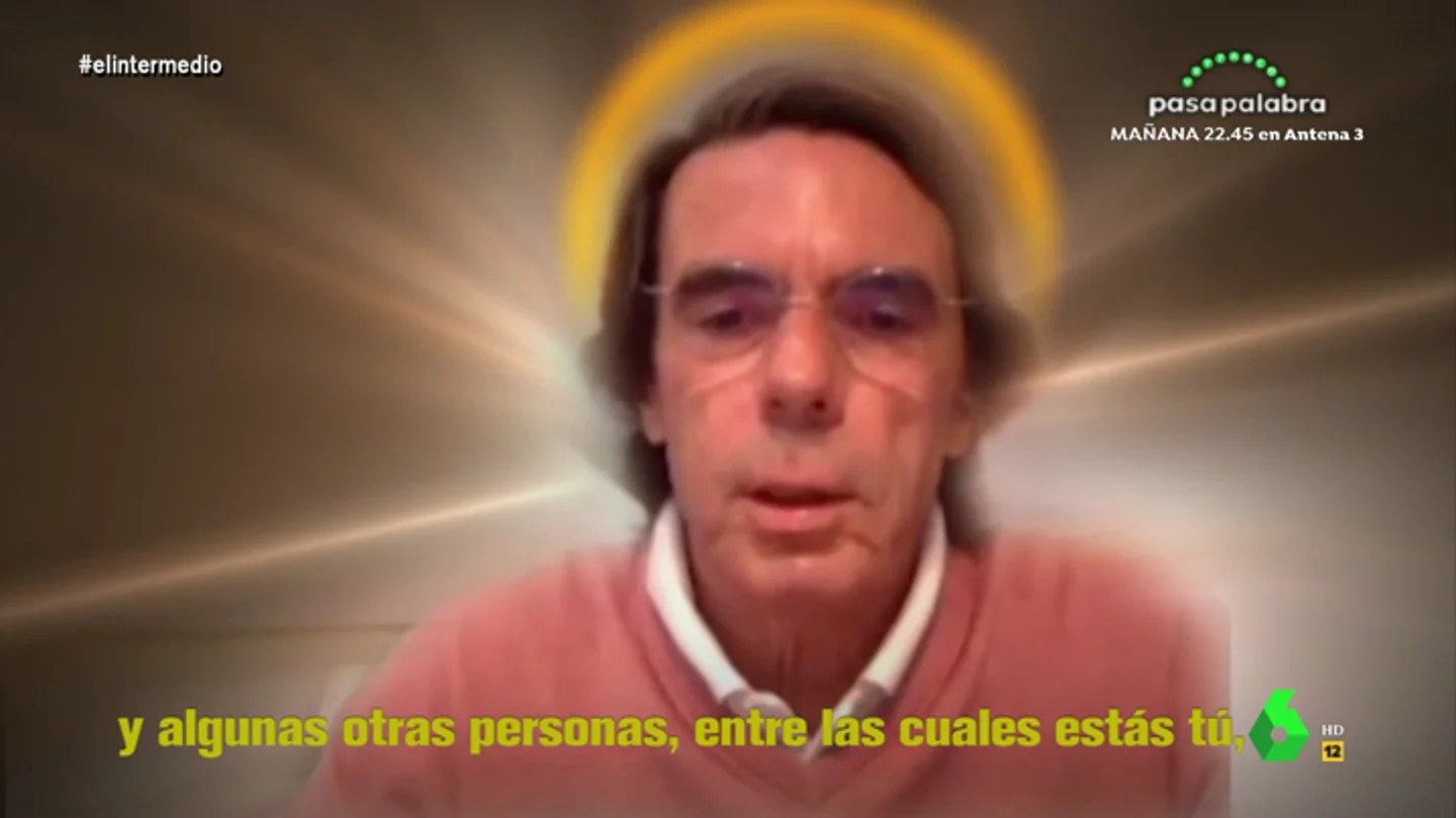 El 'Aznarísimo' defiende en El Intermedio la "sabia palabra de 'santa Isabel, la virgen de los concebidos no nacidos' El 'Aznarísimo' defiende en El Intermedio la "sabia palabra de 'santa Isabel, la virgen de los concebidos no nacidos'