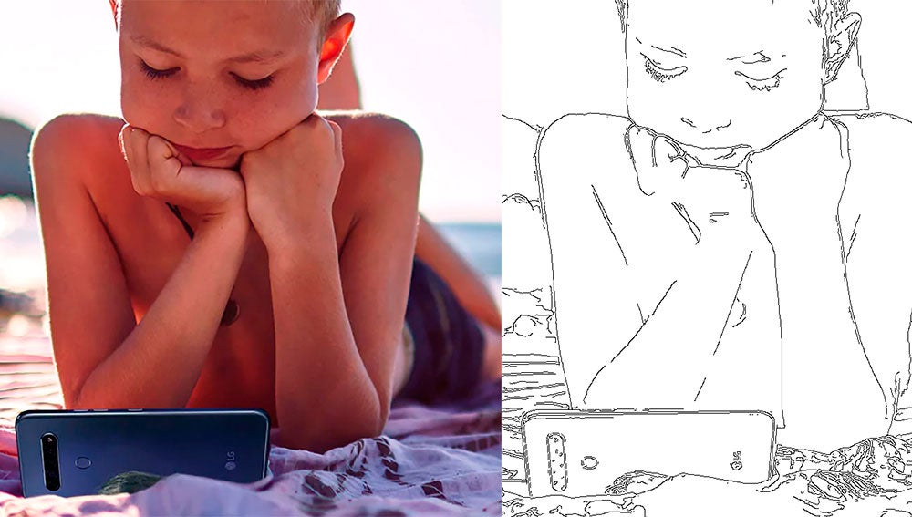 Una imagen antes y después de convertirse