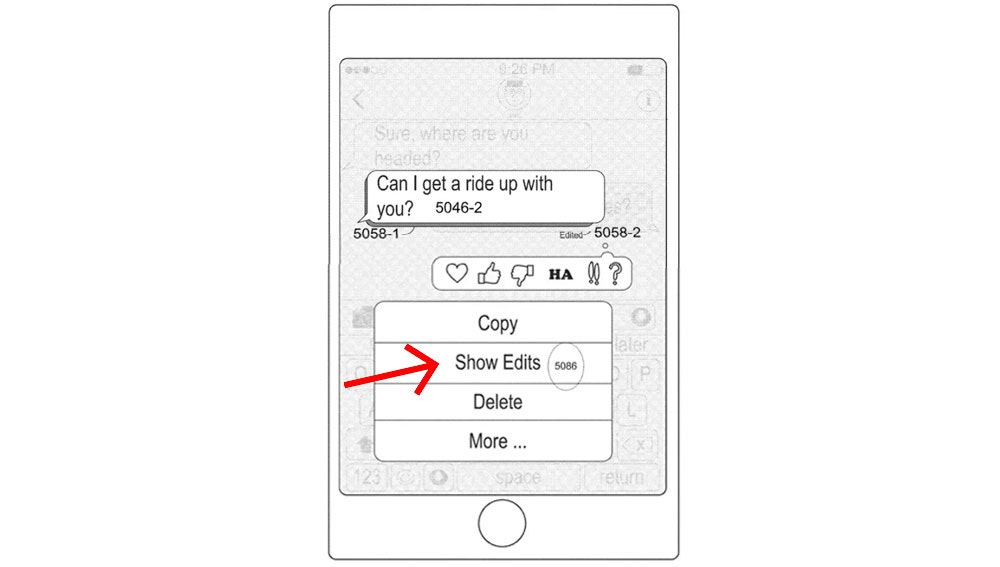 Patente para editar mensajes dentro de iMessage de Apple