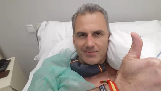 Imagen compartida por el propio Ortega Smith desde el hospital. Imagen compartida por el propio Ortega Smith desde el hospital.