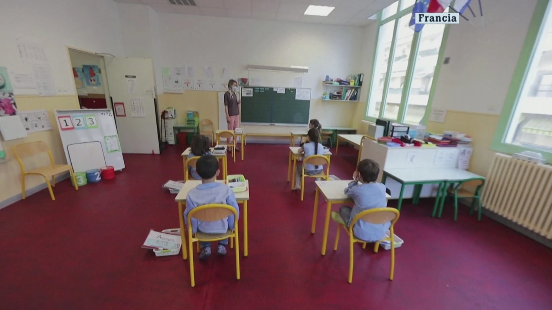 Un aula de Francia tras la vuelta al cole