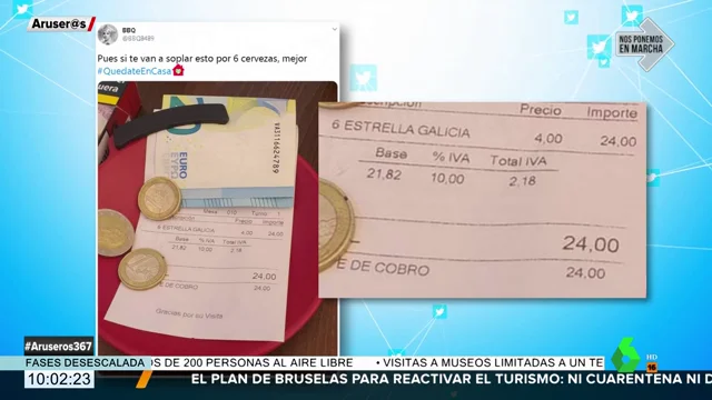 La indignación de una tuitera por los precios de un bar: "Pues si te van a soplar esto por seis cerezas, mejor quédate en casa"