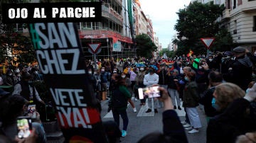 Protesta contra el Gobierno en Madrid