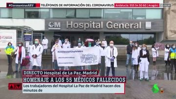 Dos minutos de silencio por los sanitarios fallecidos en el Hospital La Paz