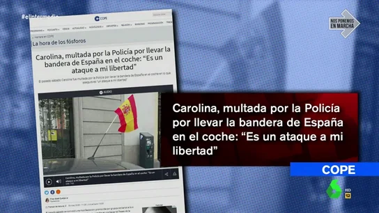 No, la Policía no multa o identifica a las personas que llevan la bandera de España No, la Policía no multa o identifica a las personas que llevan la bandera de España