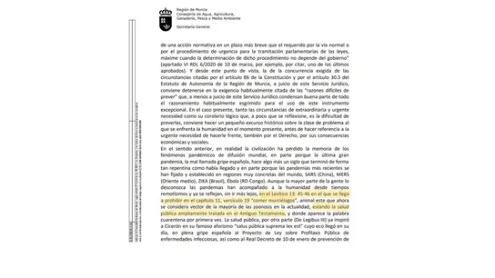Informe jurídico de la Consejería de Agua, Agricultura, Ganadería, Pesca y Medio Ambiente de la Región de Murcia Informe jurídico de la Consejería de Agua, Agricultura, Ganadería, Pesca y Medio Ambiente de la Región de Murcia