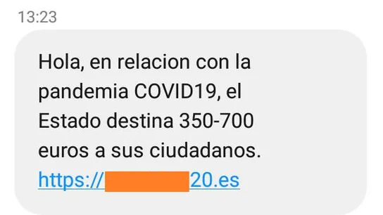 SMS fraudulento que ha difundido la Guardia Civil SMS fraudulento que ha difundido la Guardia Civil