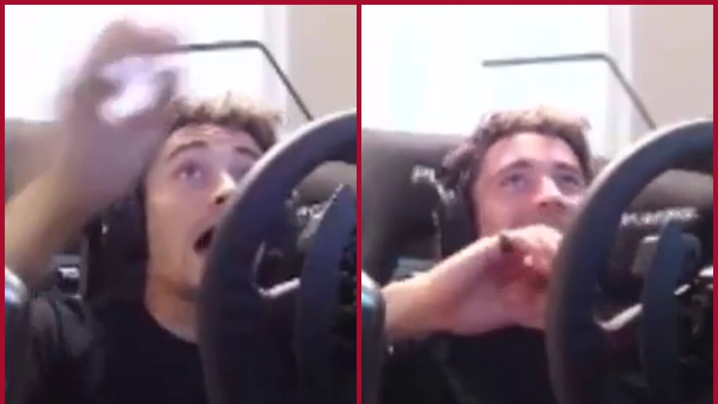 Charles Leclerc, en una retransmisi&oacute;n de Twitch