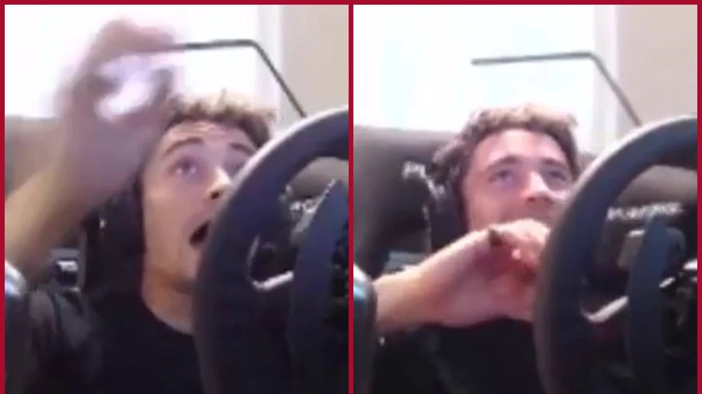 Charles Leclerc, en una retransmisión de Twitch Charles Leclerc, en una retransmisión de Twitch