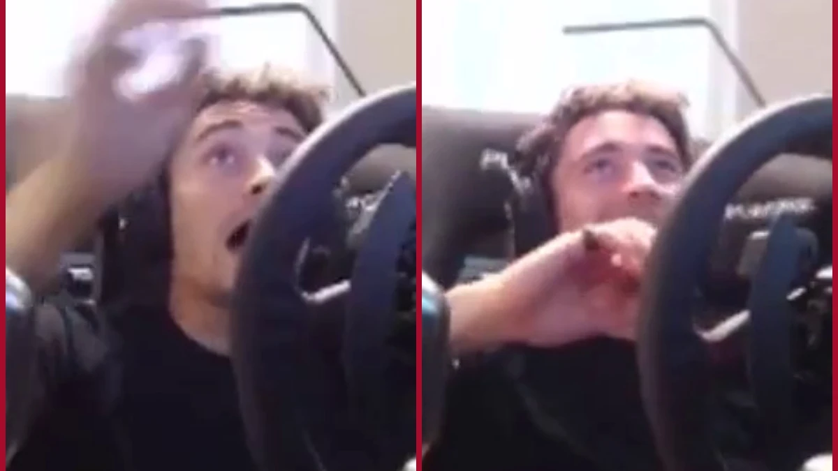 Charles Leclerc, en una retransmisión de Twitch Charles Leclerc, en una retransmisión de Twitch