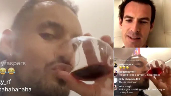 Nick Kyrgios, con una copa de vino