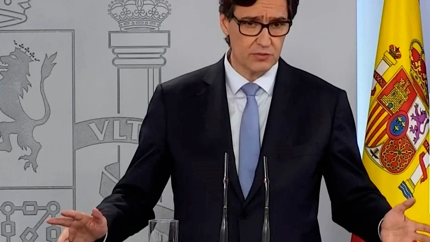 El ministro de Sanidad, Salvador Illa, en una rueda de prensa. Salvador Illa