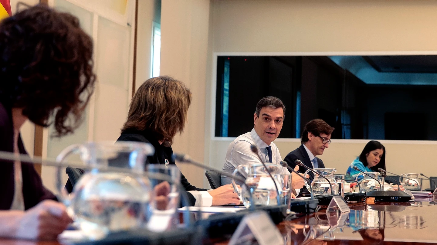 Pedro Sánchez, durante la décima reunión con los presidentes autonómicos Pedro Sánchez, durante la décima reunión con los presidentes autonómicos