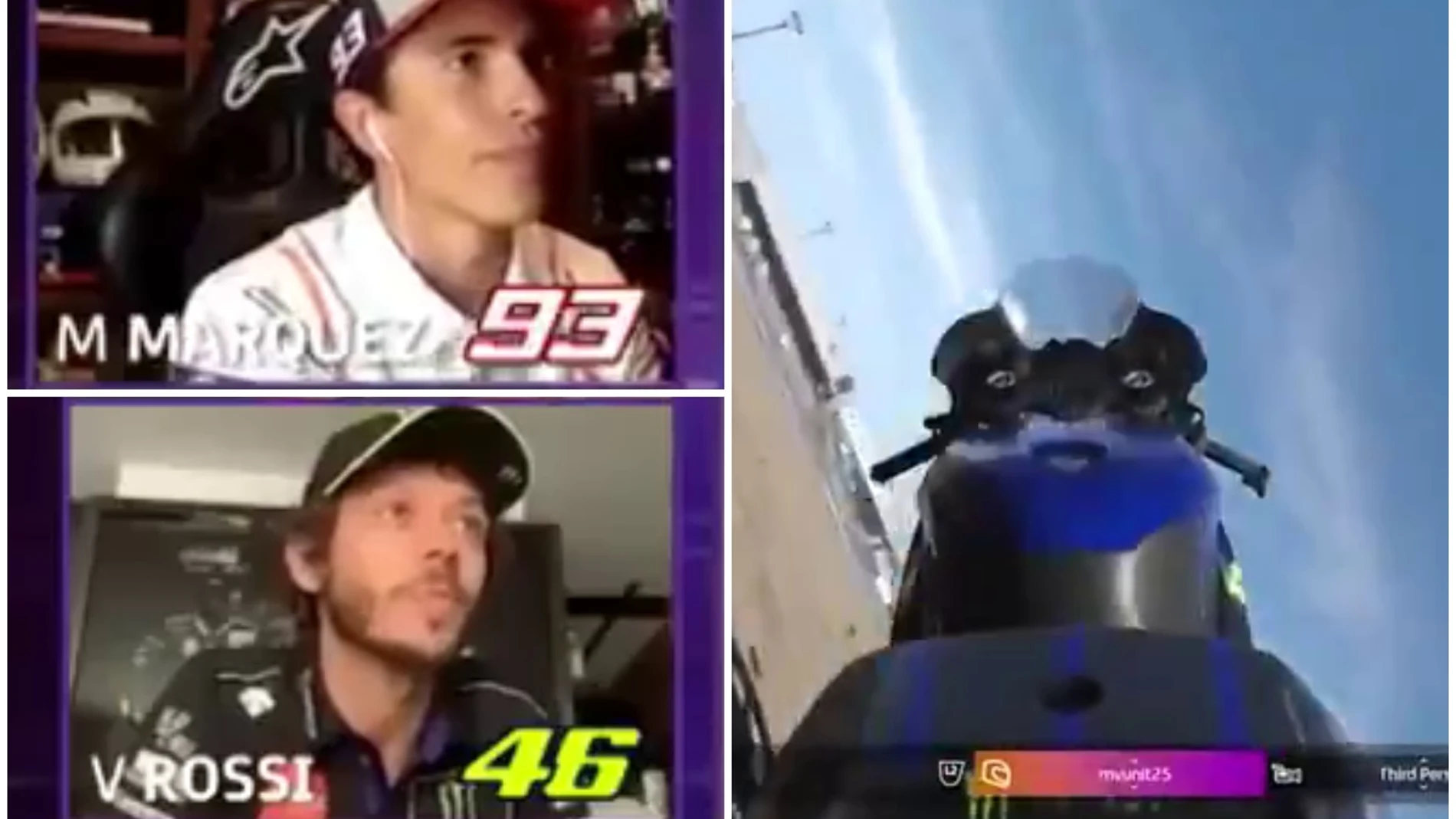Márquez, Rossi... y Valentino por los aires