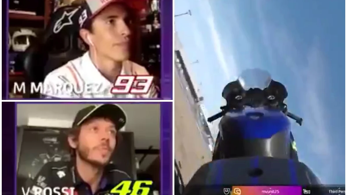 Márquez, Rossi... y Valentino por los aires