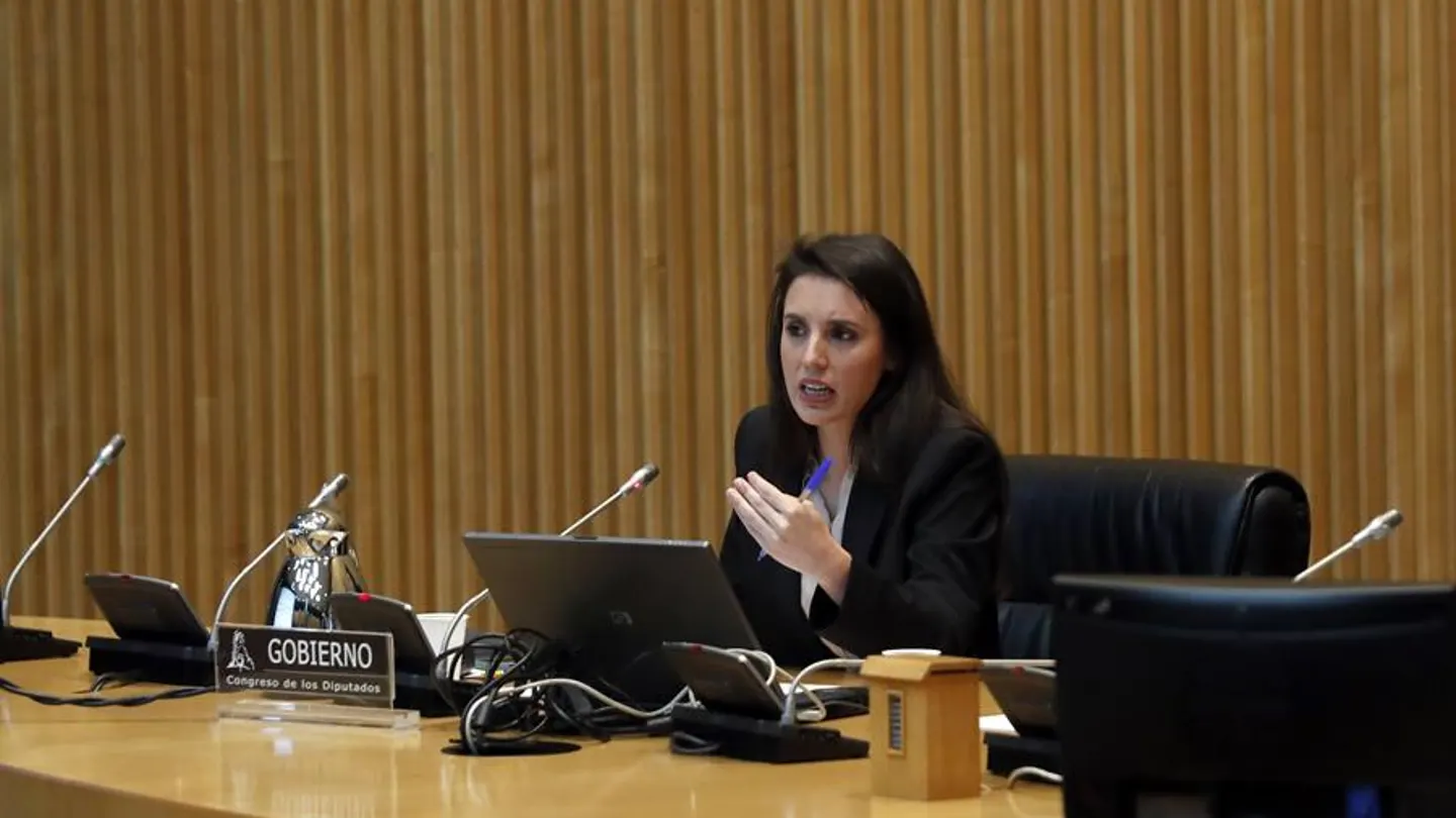 La ministra de Igualdad, Irene Montero, durante su comparecencia en la Comisión de Seguimiento y Evaluación de los del Pacto de Estado en Violencia de Género. La ministra de Igualdad, Irene Montero, durante su comparecencia en la Comisión de Seguimiento y Evaluación de los del Pacto de Estado en Violencia de Género.