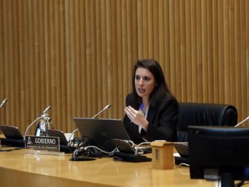 La ministra de Igualdad, Irene Montero, durante su comparecencia en la Comisión de Seguimiento y Evaluación de los del Pacto de Estado en Violencia de Género. La ministra de Igualdad, Irene Montero, durante su comparecencia en la Comisión de Seguimiento y Evaluación de los del Pacto de Estado en Violencia de Género.