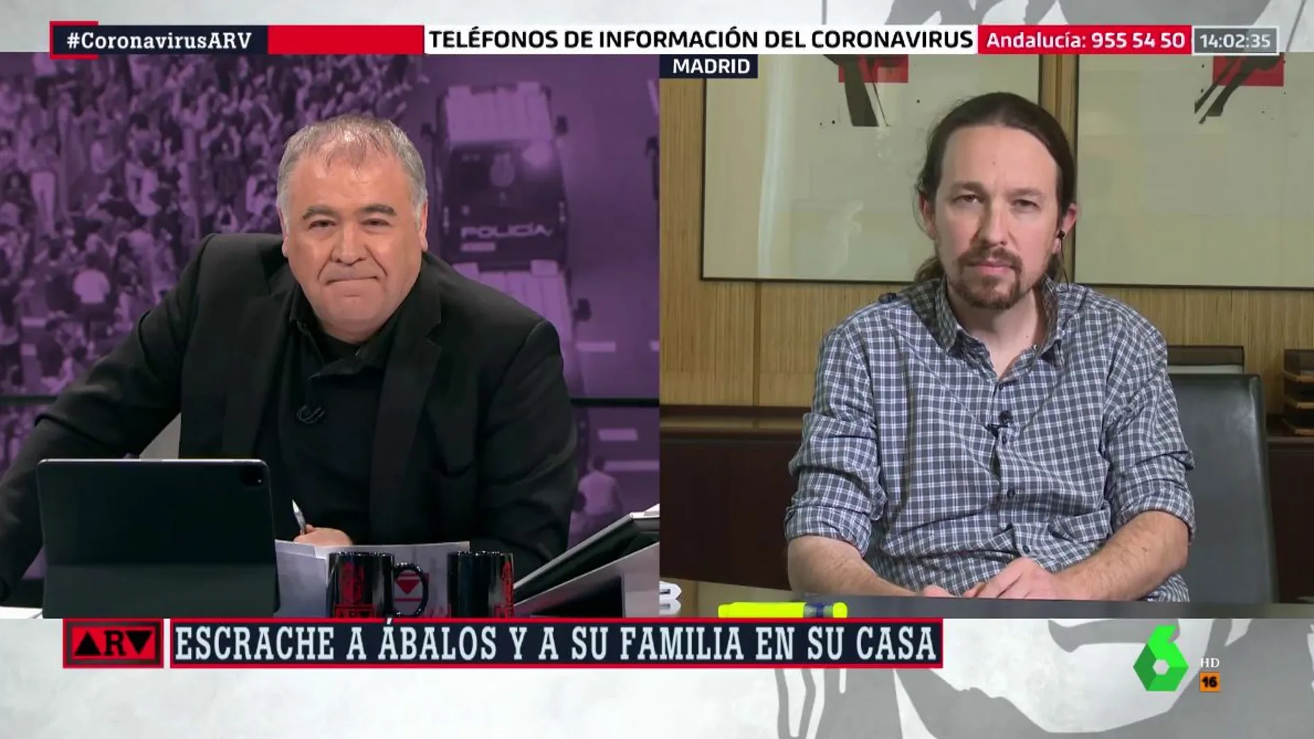 Pablo Iglesias, en ARV