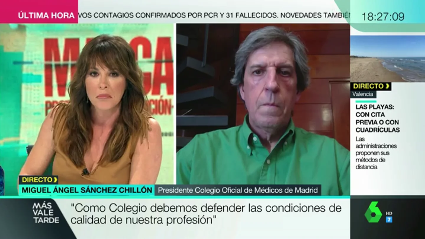 El presidente del Colegio de Médicos de Madrid pide "paciencia" con el cambio de fase: "No ha habido tantos cambios desde el viernes" El presidente del Colegio de Médicos de Madrid pide "paciencia" con el cambio de fase: "No ha habido tantos cambios desde el viernes"