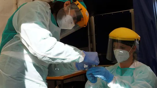 Puesto de toma de muestras de COVID-19 en el hospital Novoa Santos Puesto de toma de muestras de COVID-19 en el hospital Novoa Santos