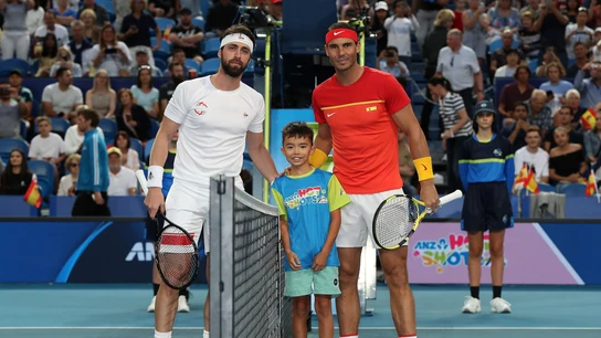 Nikoloz Basilashvili y Rafa Nadal Nikoloz Basilashvili y Rafa Nadal