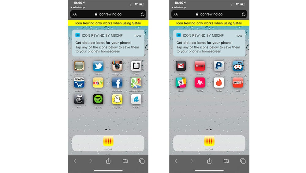 Los viejos iconos en un iPhone actual