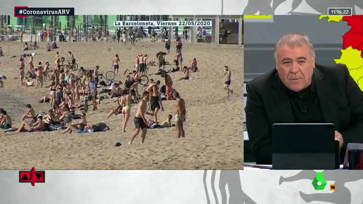 Ferreras muestra las imágenes de las playas llenas: "Algunos estaban diciendo 'es mentira'"