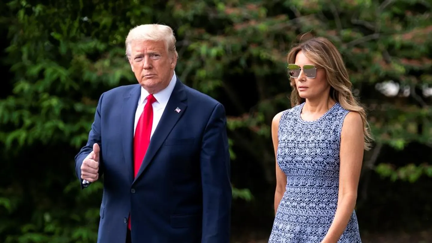 Donald Trump con su mujer Melania Donald y Melania Trump