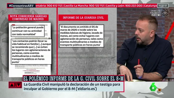 Maestre denuncia otra manipulación en el polémico informe de la Guardia Civil: "No es un error, es una manipulación interesada"