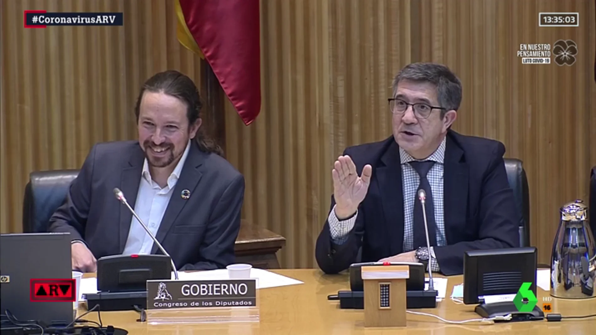 Espinosa abandona la comisión tras afirmar Iglesias que en Vox "quieren dar un golpe de Estado, pero no se atreven"