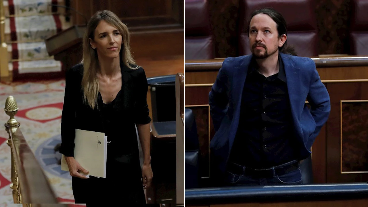 Cayetana Álvarez de Toledo y Pablo Iglesias en el Congreso