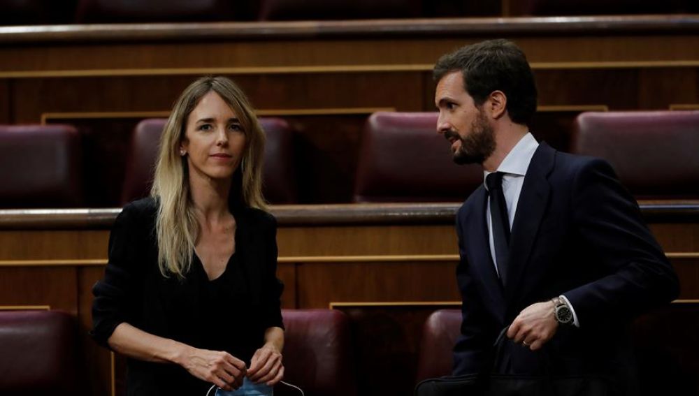  El líder del PP, Pablo Casado, y Cayetana Álvarez de Toledo.