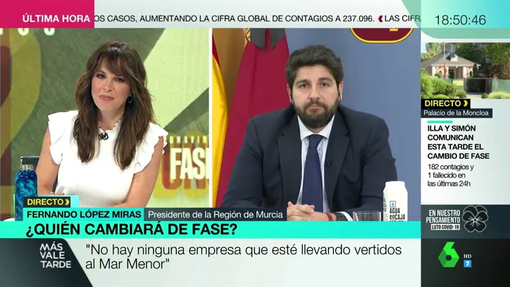 López Miras (PP) reprueba las palabras de Álvarez de Toledo sobre el padre de Iglesias: "Debemos estar a la altura de las circunstancias" López Miras (PP) reprueba las palabras de Álvarez de Toledo sobre el padre de Iglesias: "Debemos estar a la altura de las circunstancias"