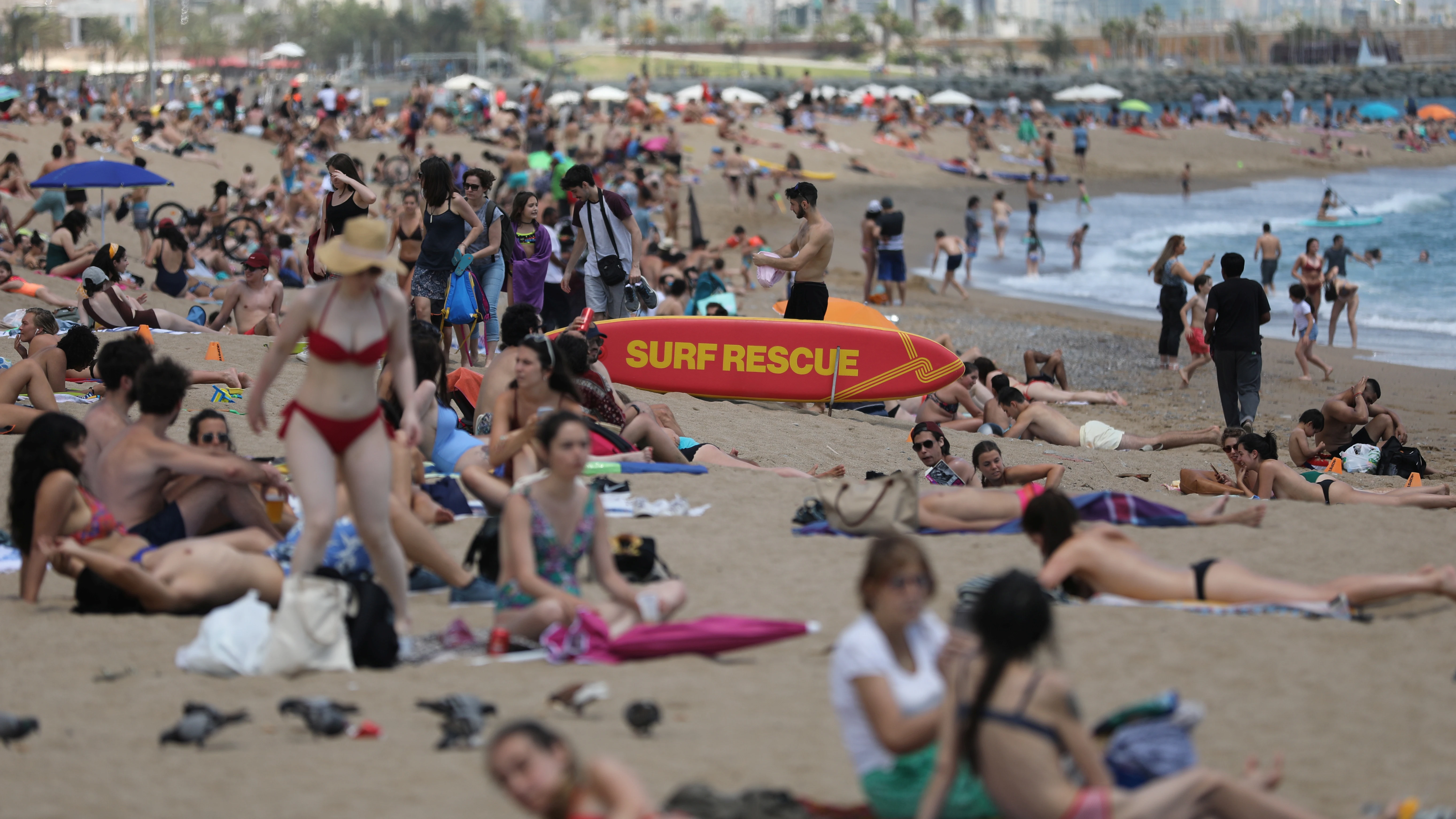 Imagen de una de las playas de Barcelona este sábado