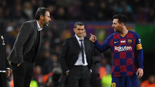 Vicente Moreno y Lionel Messi Vicente Moreno y Lionel Messi