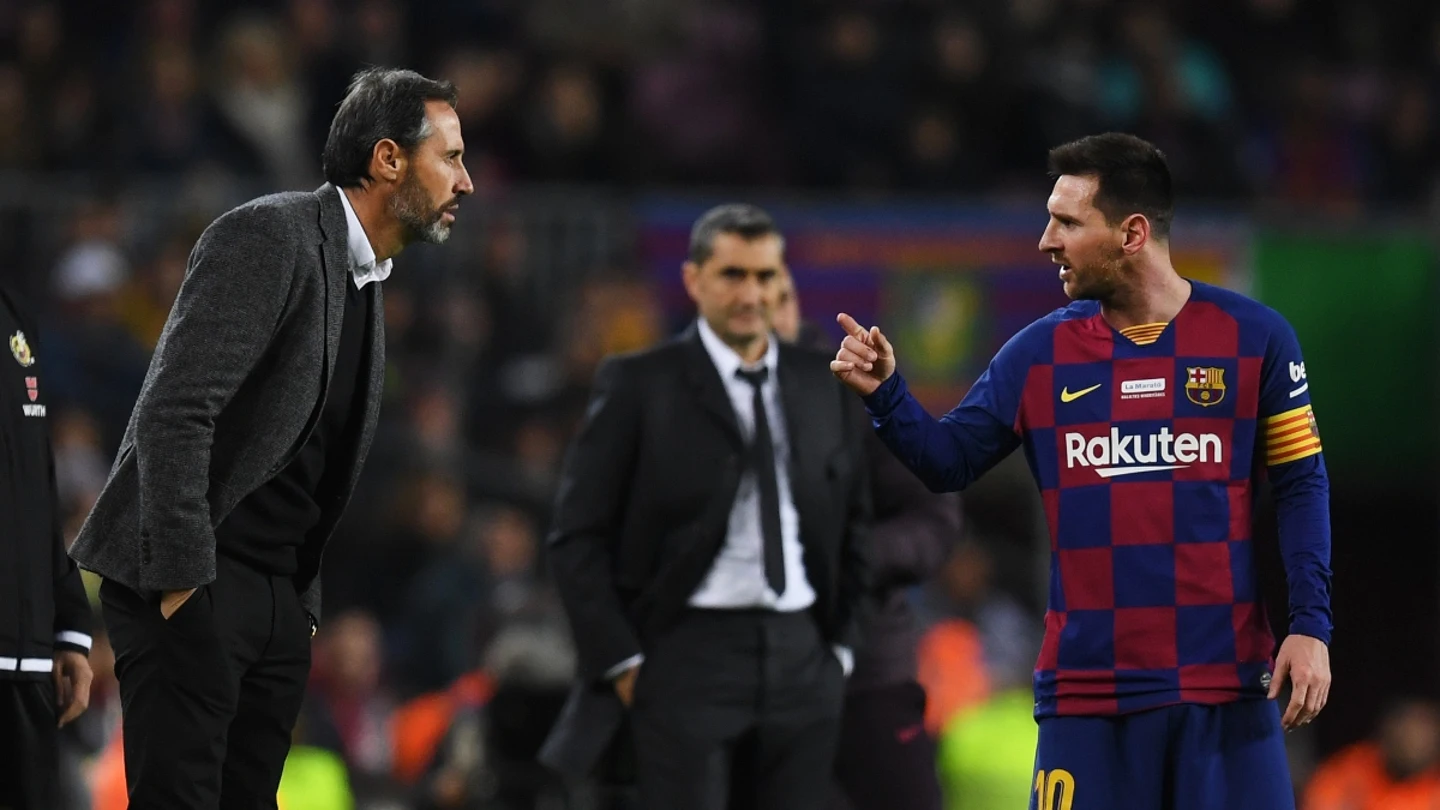 Vicente Moreno y Lionel Messi Vicente Moreno y Lionel Messi