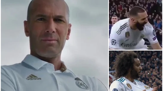 Zidane, con Benzema y Marcelo Zidane, con Benzema y Marcelo