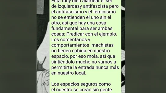 El mensaje de un bar de Gijón a un cliente machista El mensaje de un bar de Gijón a un cliente machista
