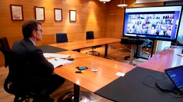 Feijóo, durante la conferencia de presidentes con Sánchez